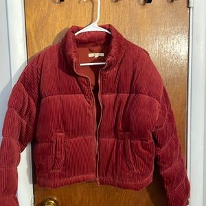 Corduroy cropped puffer